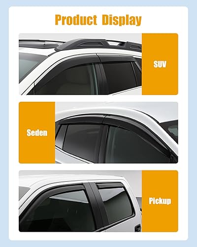 Miniatura 5 de Deflector de ventana lateral, viseras de humo oscuro, protectores de lluvia, juego de 4 piezas para Toyota 2018-2020 para Camry