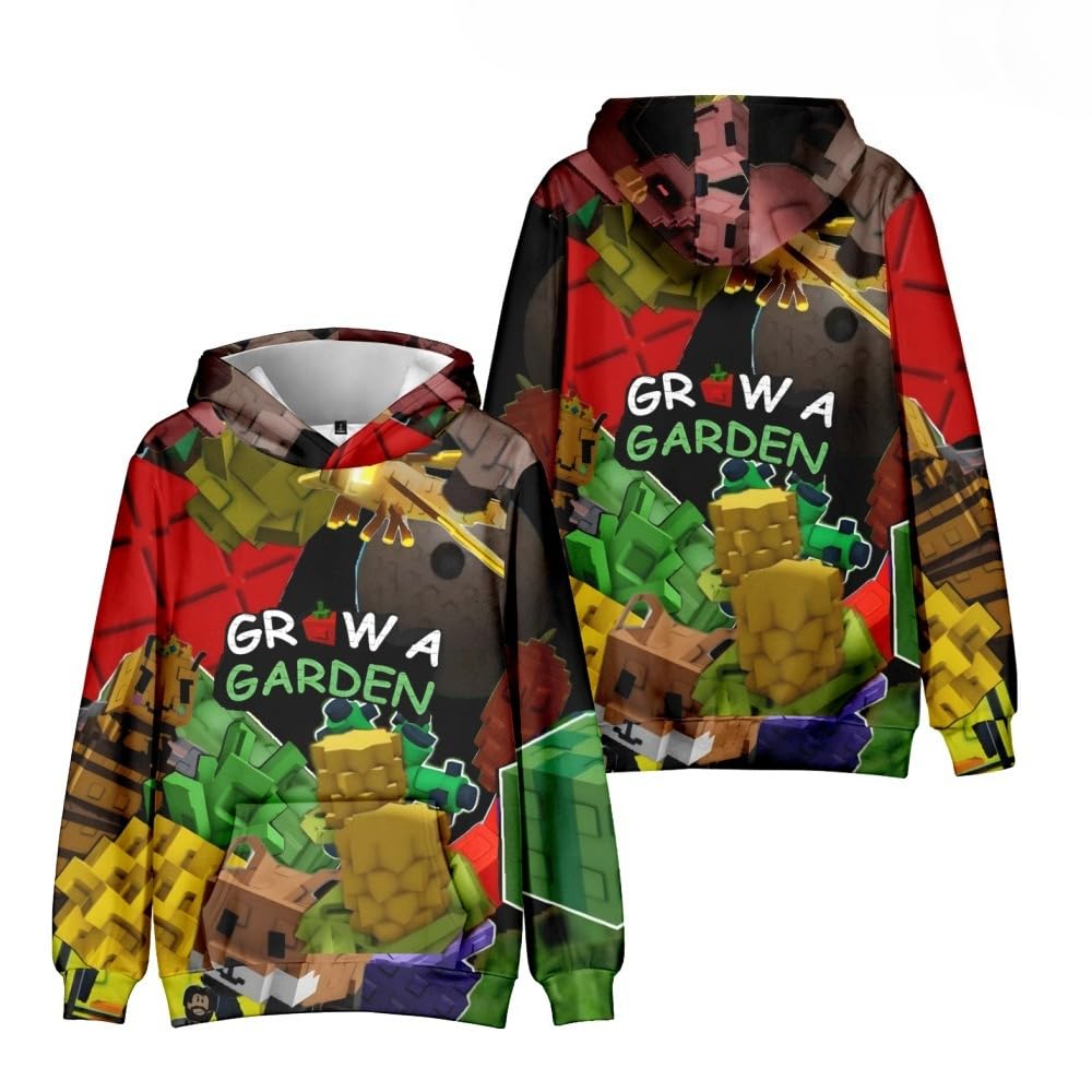 Hzsyc Boys A Kids Grow Garden Hoodie Grow Garden 3D Figure Sweatshirt For Fans Gift (,11-12Years)