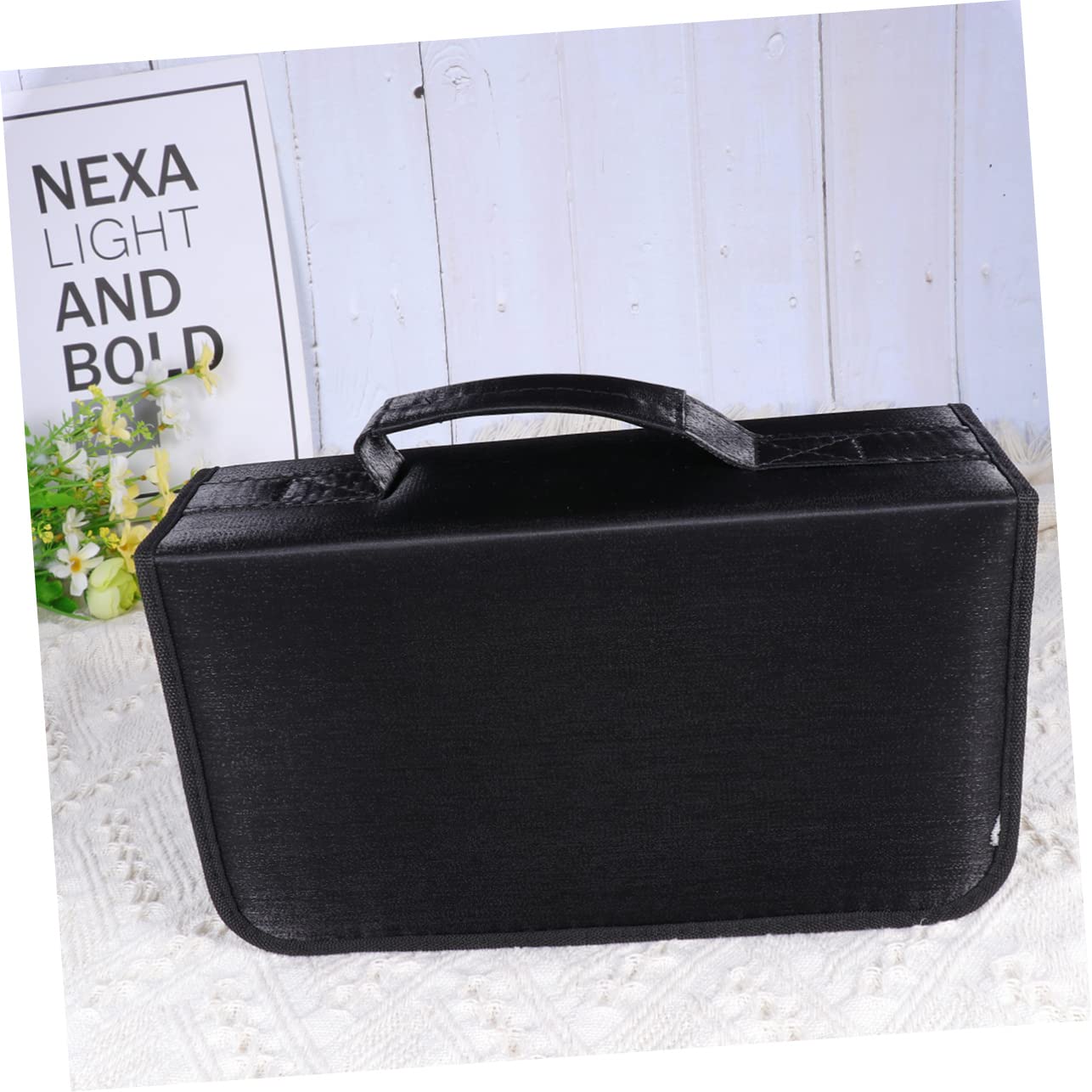 Cabilock 128pièces Pochette De Rangement Cd Mercerisée Capacité De Disques à Cd Pratique Et Élégant Noir