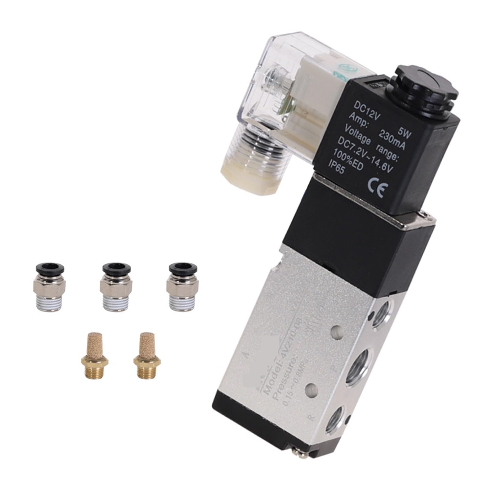 Électrovanne pneumatique 4V210-08 AC110V 5 voies 2 positions avec raccord PC8-02