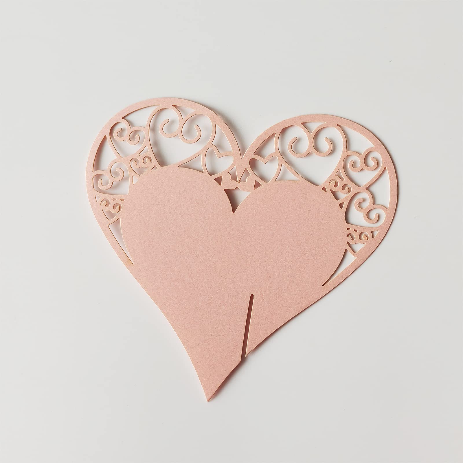 50 Cartes Place Coeur Pour Mariage - Forme Cœur Rouge Avec Support Verre - Décoration Table Fête Romantique