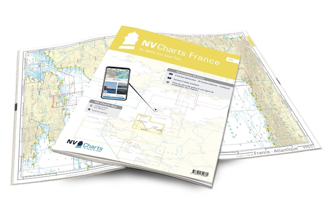 NV Atlas France FR 3 mit App Lizenz- Seekarte Frankreich - St. Malo to Sept Iles