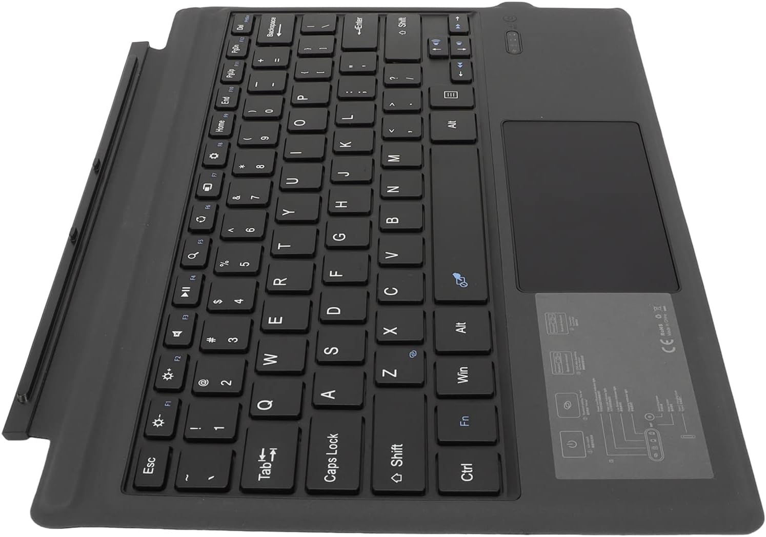 Wireless Keyboard with Touchpad for Pro 7 Plus Pro 7 12.3 Inch Tablet User Friendly Design Black ABS PU