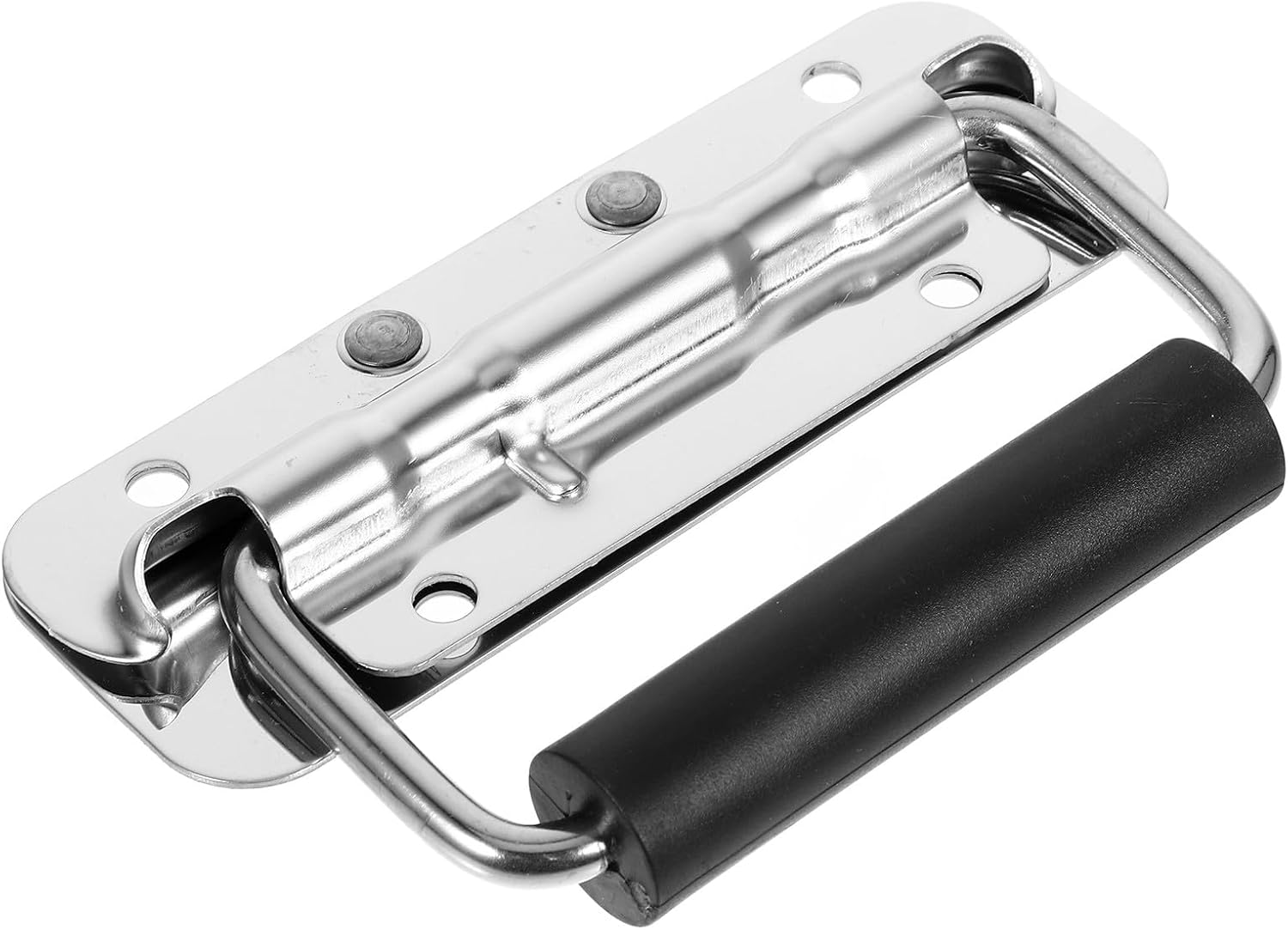 BESTYASH Stainless Steel Folding Pull Handle 304 Heavy Duty Metal Toolbox Handle 120mm Long Foldable Tool Case for Garage Door and Industrial Equipment