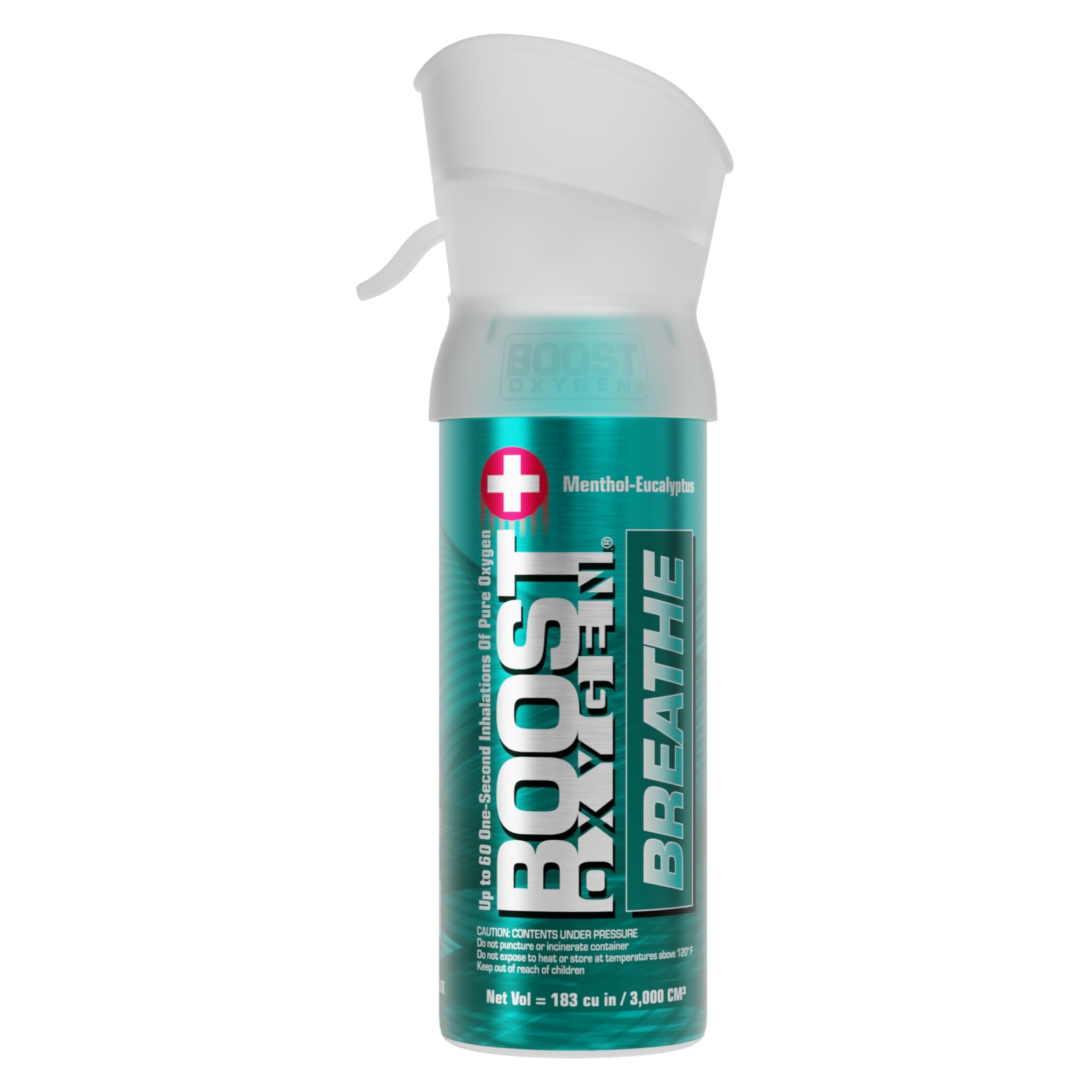 Boost Oxygen3L Portable Oxygen Canister – Menthol Eucalyptus Flavour | Easy-to-Use, Suitable for Home, Gym & Outdoor Use | Made in UK | Single Pack