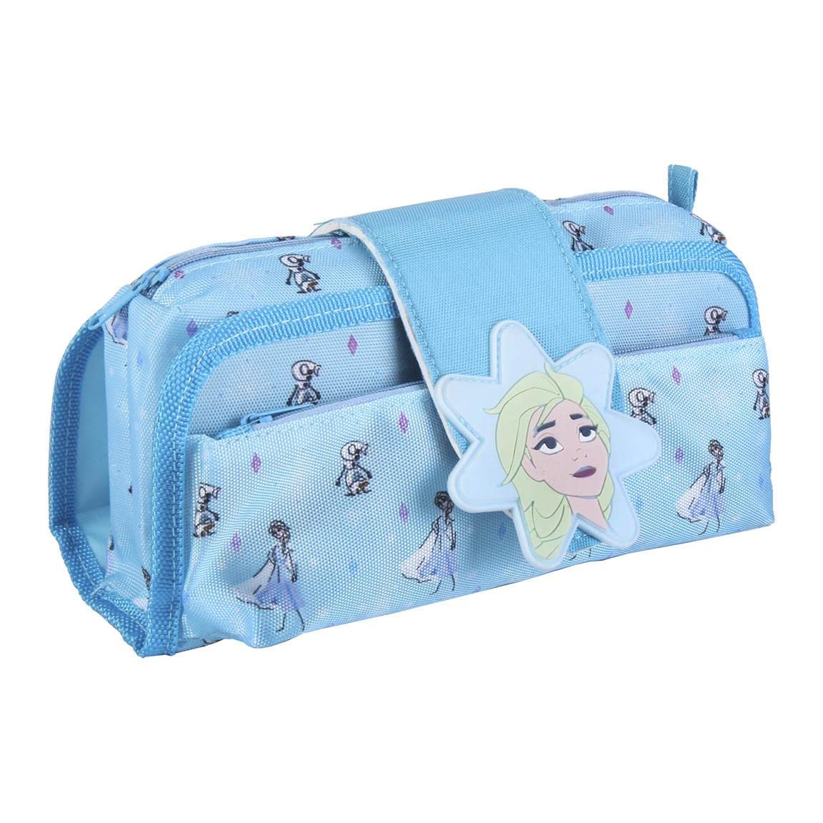 CERDÁ LIFE'S LITTLE MOMENTS - Estuche Escolar 3 Compartimentos Niña de Frozen 2/Podrá Llevar Todo el Material Escolar Necesario para Primaria - Licencia Oficial Disney, Azul, 2700000306