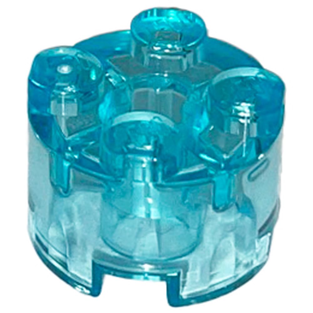 LEGO Brick, Round 2 x 2 with Axle Hole, Part 3941, Part 3941, Choose Your Colour (Trans-Light Blue, 10, Bricks)
