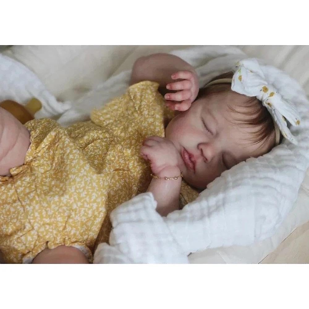 Anano Reborn Baby Vollsilikon Lebensecht, Echte Baby Puppe 50 cm Reborn Toddler Vollsilikon Baby Reborn Puppen Lebensecht Fütterfunktion, Lebensechte Puppen Mit Zubehör
