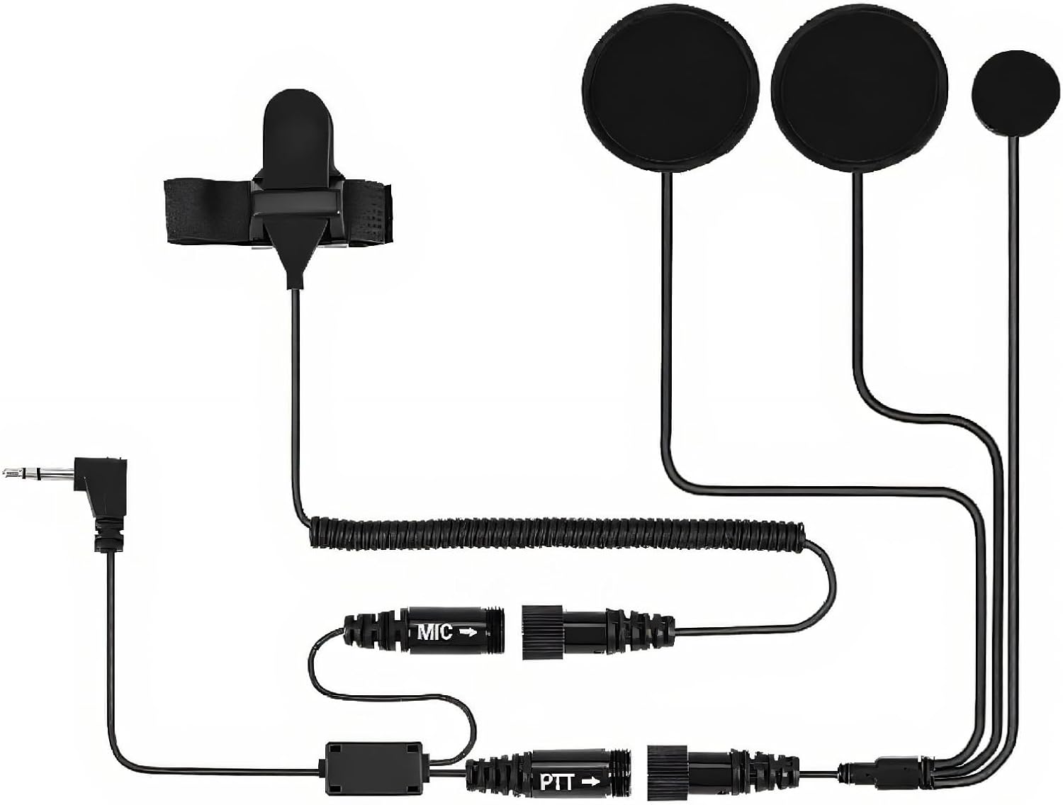 2.5mm PTT Microphone Motorcycle Helmet Headset for Two Way Radio T5428 T6200C T5720