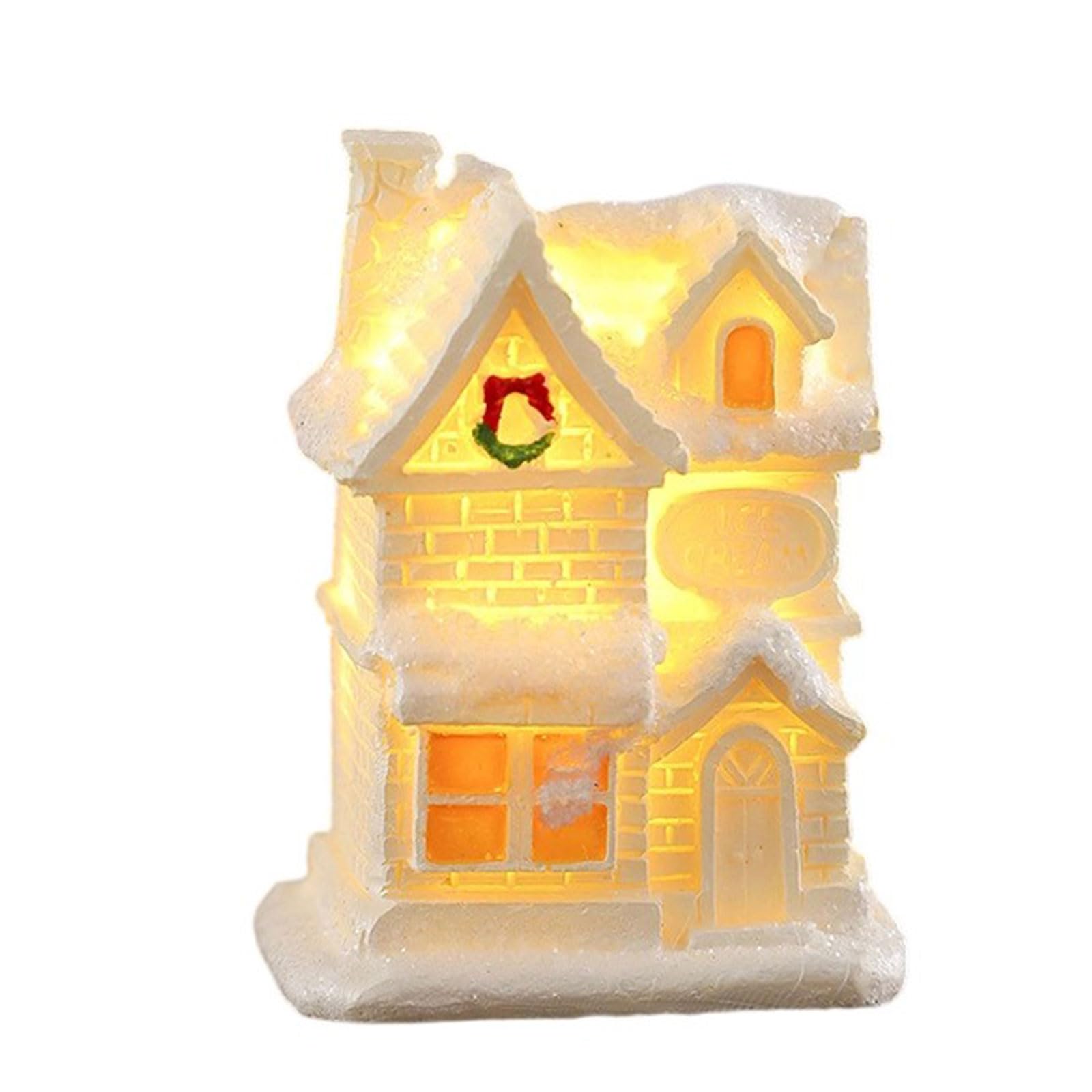 Shunzhong G Led Resin Chritmas Holiday Houses Decorative Accent Creates Winter Scene For Christmas Display Holiday Resin Houses