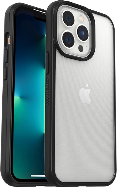 OtterBox Sleek Etui do iPhone 13 Pro, Odporne na Wstrząsy i Upadki, Przetestowane Zgodnie ze Standardami Wojskowymi, Przezroczyste/Czarne, Bez Opakowania Detalicznego