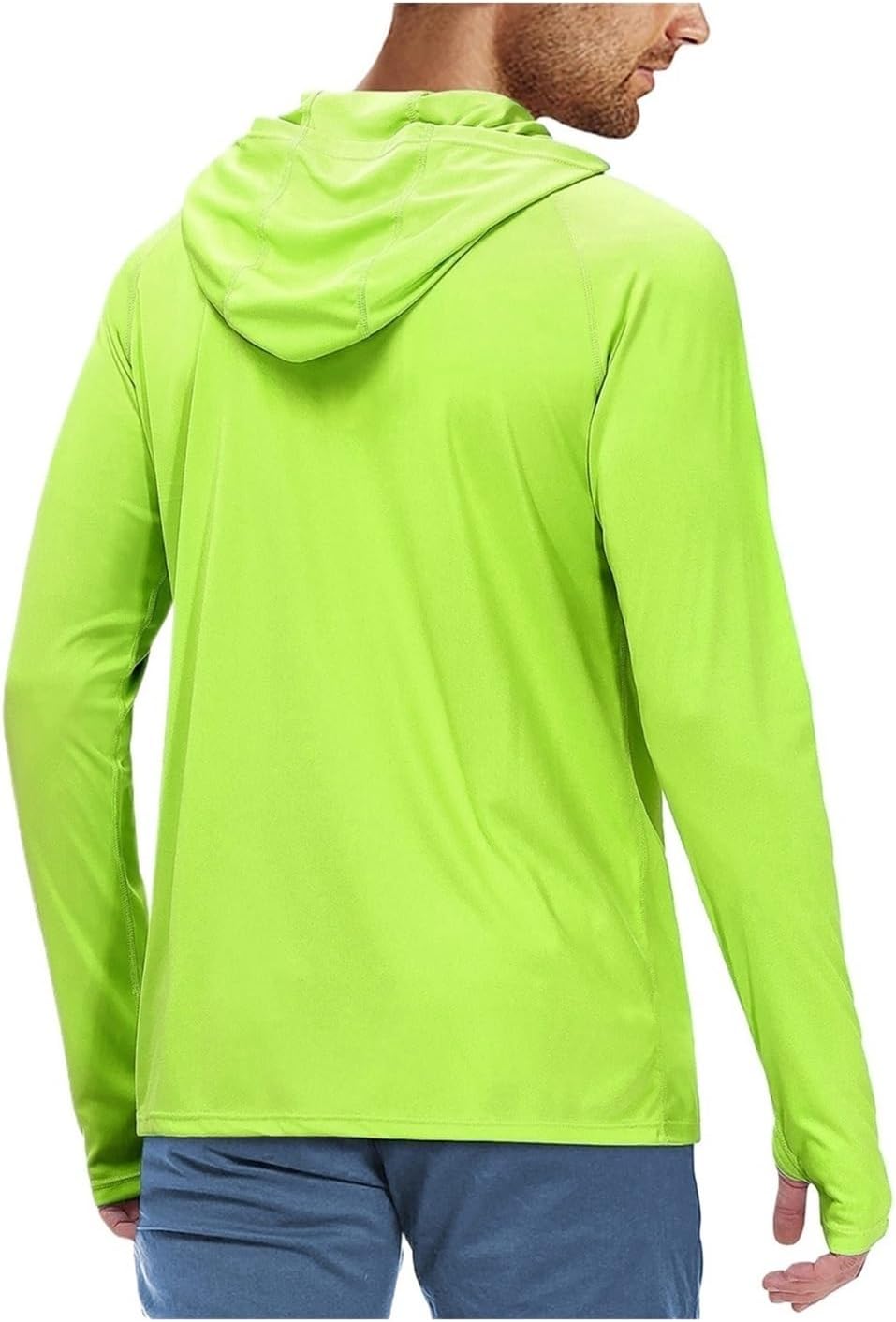 Men's Hooded Sun Protection Clothing, Ultra-Light and Breathable, Outdoor Hiking and Fishing Clothing UPF50+(White,XL)