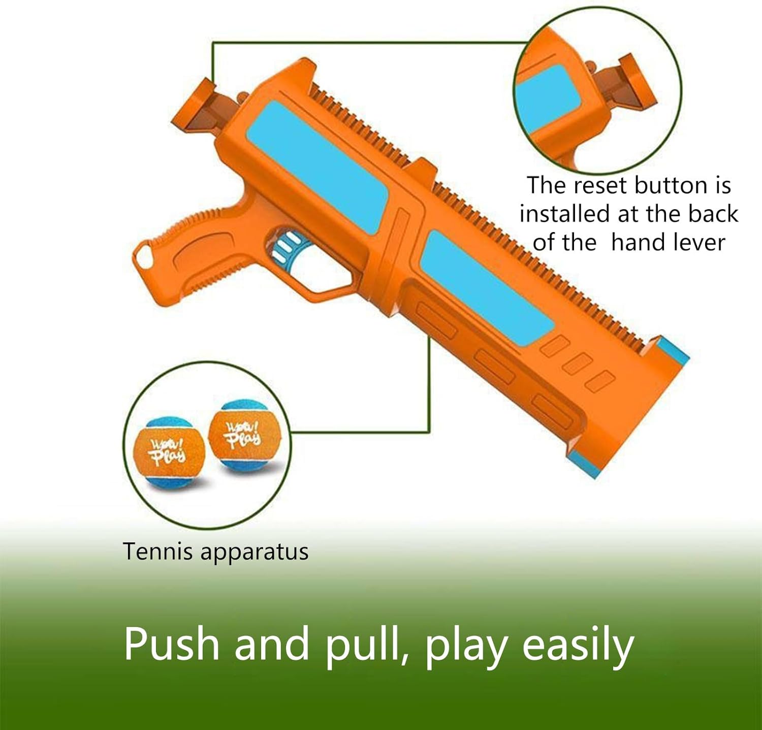 Dog Playtimes Ball Thrower with Extended Throw Capability Puppies Toy Ergonomic Handle and Touchless Operations Pet Exercise Companion Tool