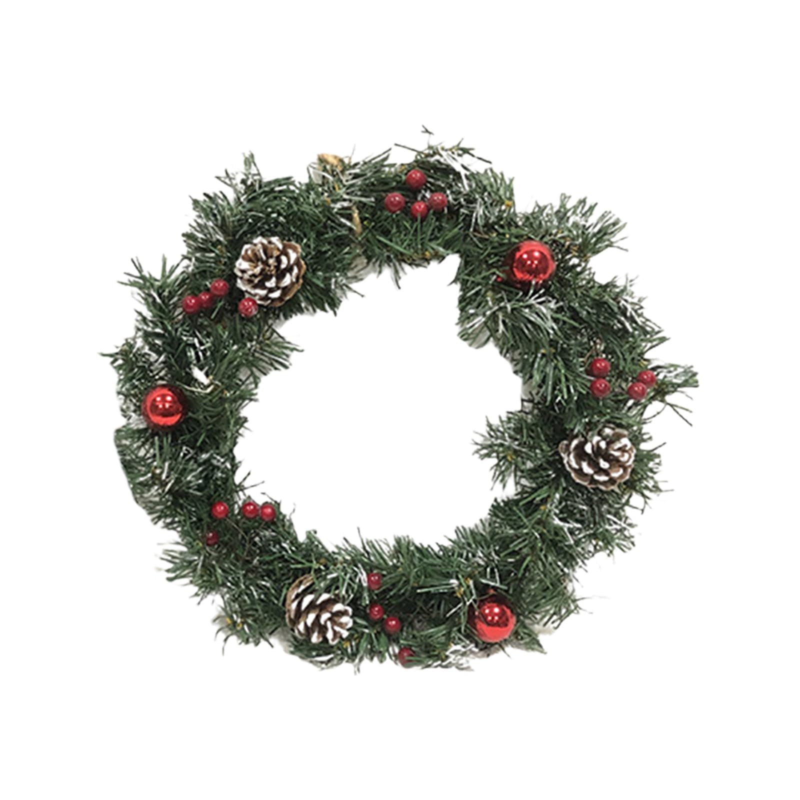 carotoe Christmas Wreath with Pinecone Front Door Wreath Wall Hanging Ornament for Holiday Decoration Christmas