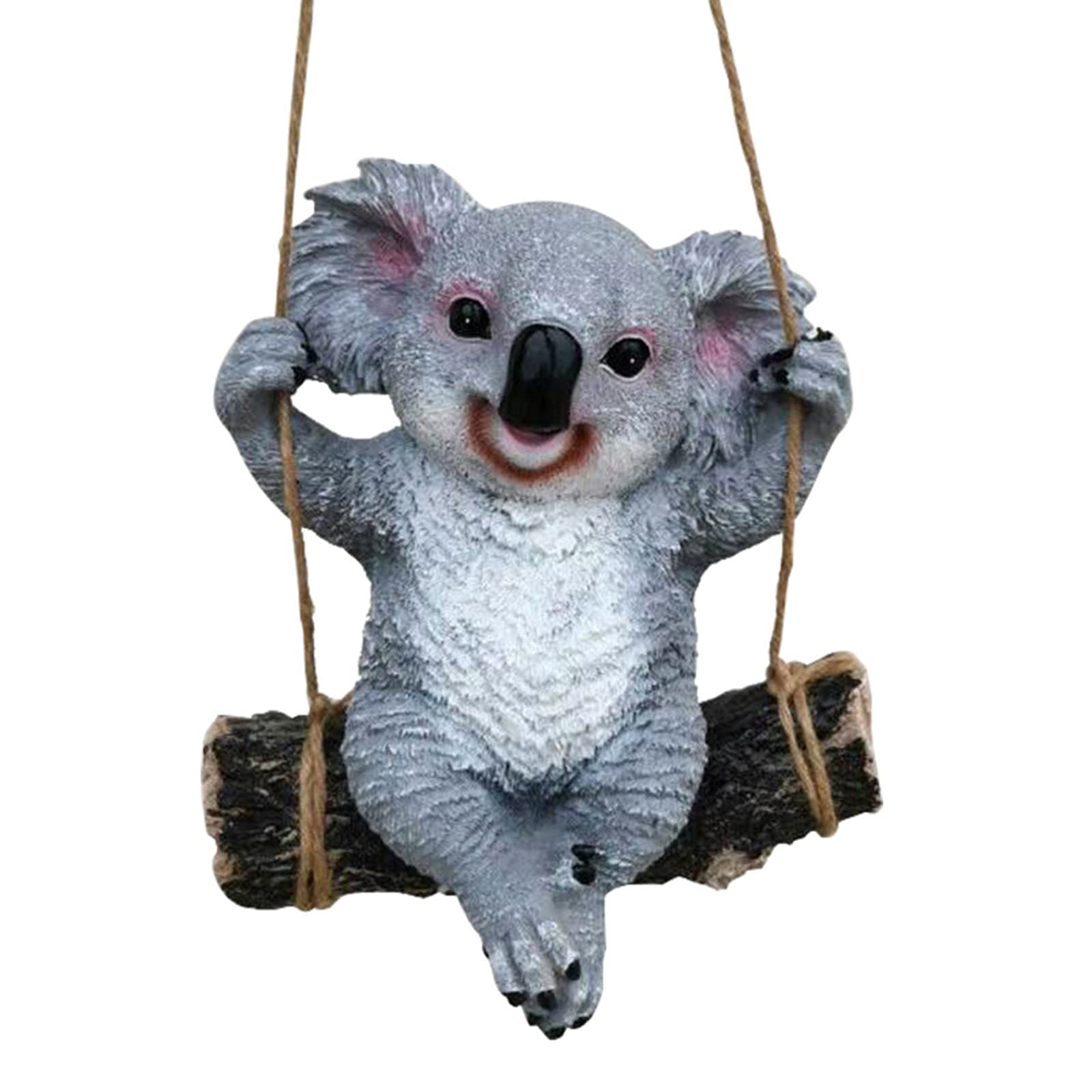 Statue de jardin balançoire koala en résine pour décoration extérieure