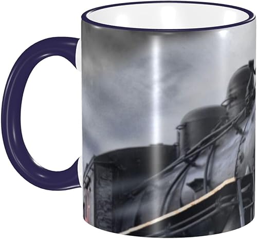 Vintage Train Cartoon Coffee Mug Coffee Cups Ceramic with Handle,Tea Cups Mug tazas para cafe Drinking Cups Gifts for Women Men,Unique Coffee Mugs