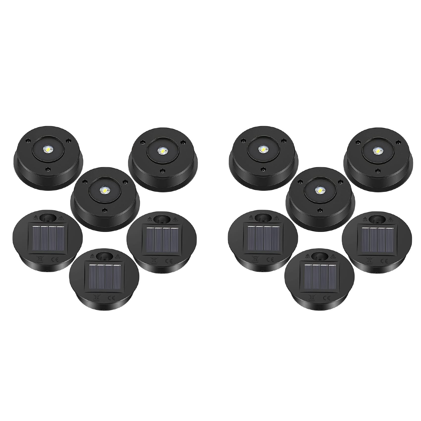 Hndhbfgrt 12 Pcs Solar Lights Replacement Top 7 Lumens Solar Lantern Parts LED Solar Panel Lantern Lid Lights for Outdoor Hanging