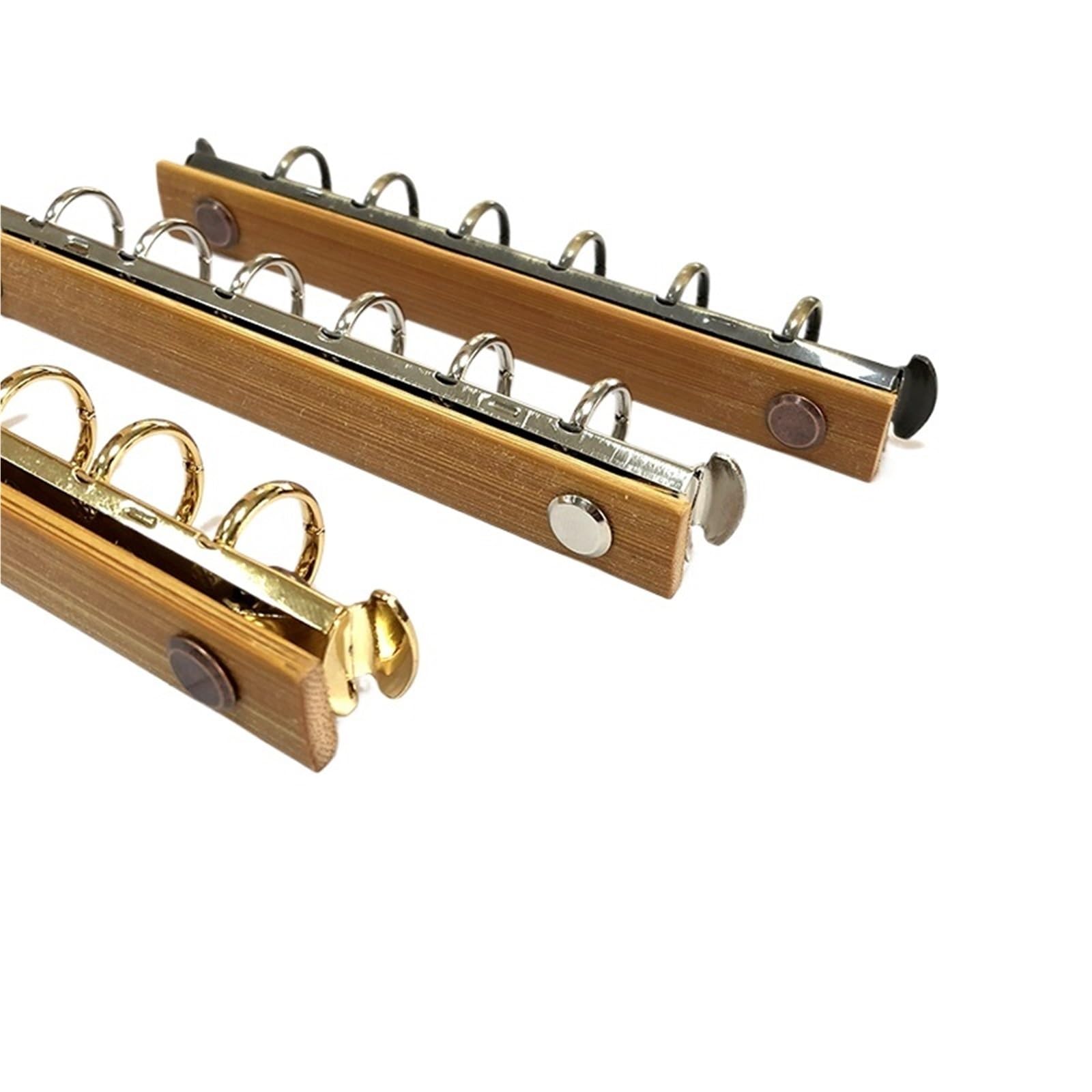 Wielokolorowe metalowe luźne klipy do liści, Mechanizm segregatora kołowego A76 szt. Odpinana klamra Looseleaf Multi do notesu z podręcznikiem(Golden)
