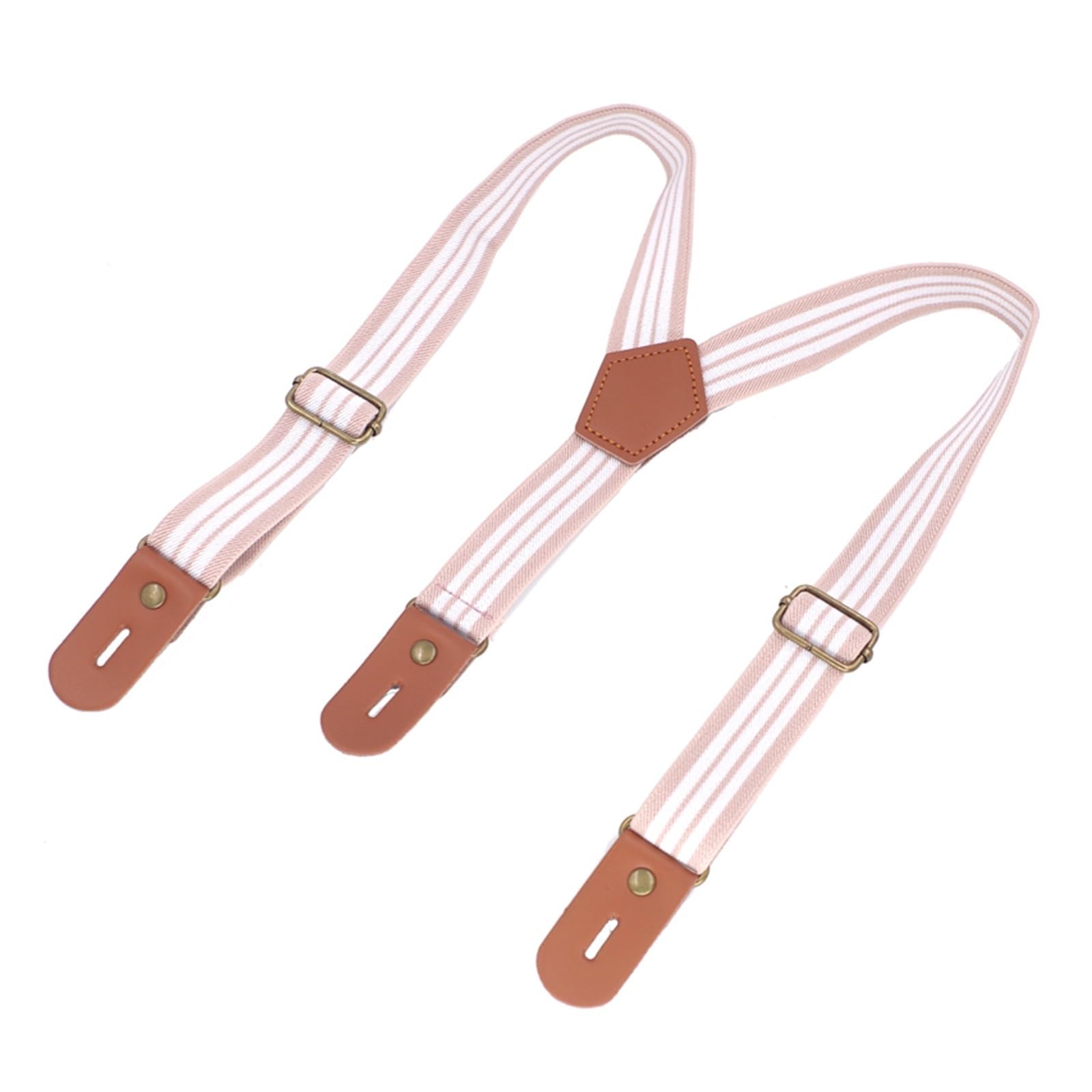 Clips para pantalones de liguero, tirantes de cuero para niños, botones (café arroz)