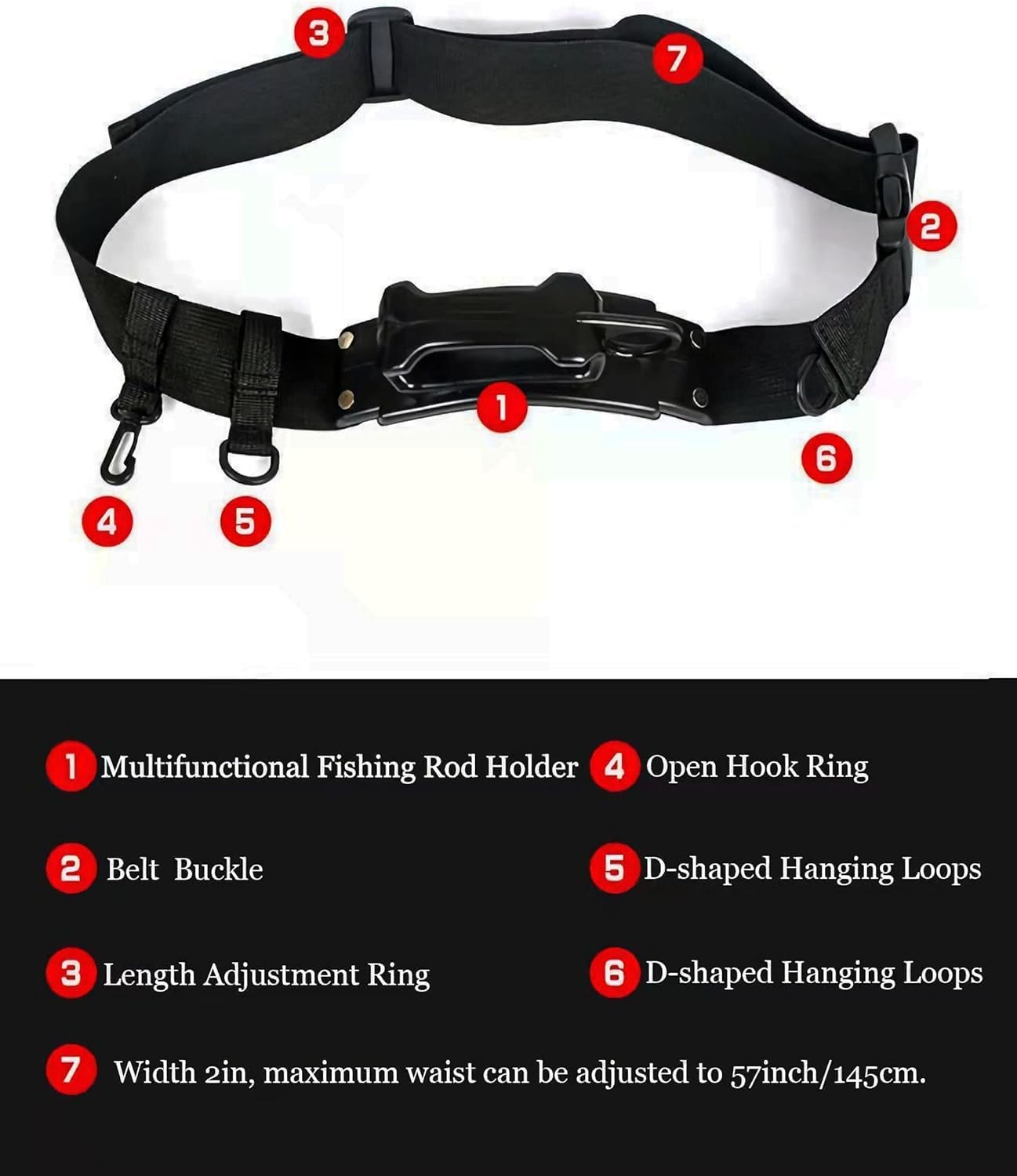 Fishing Belt With Rod Holder - 3rd Hand Wading Belt With 20pcs Soft Lures - Outdoor Fishing Tool