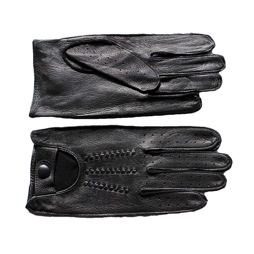 Gants de conduite en cuir pour homme - Gants de moto fins et respirants - Pour printemps et été