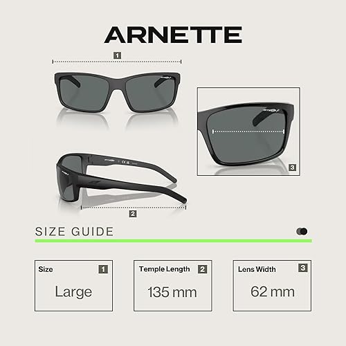 Miniatura 8 de ARNETTE AN4202 - Gafas de sol rectangulares para hombre + paquete con kit de cuidado de gafas de diseñador iWear