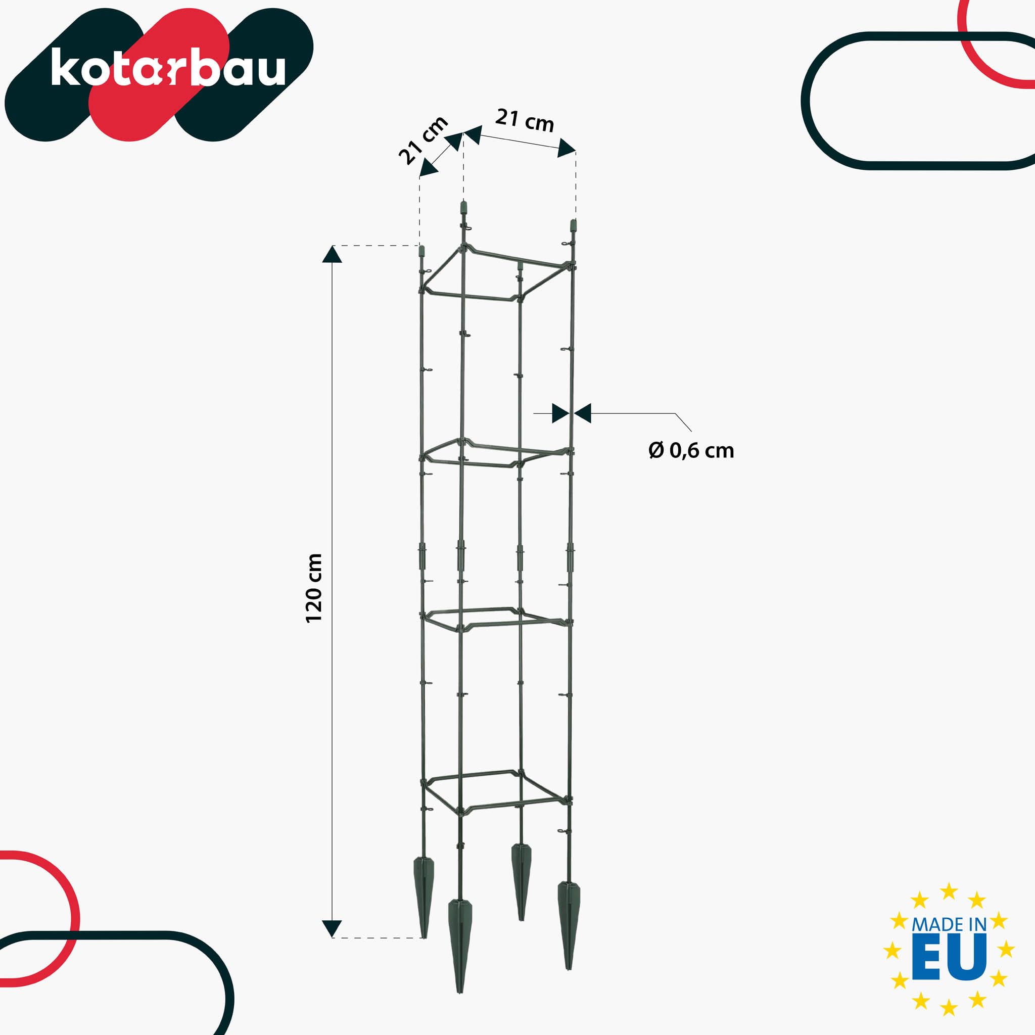 KOTARBAU® Modulare Rankhilfe 21x21x120cm, Pflanzenstütze aus Kunststoff