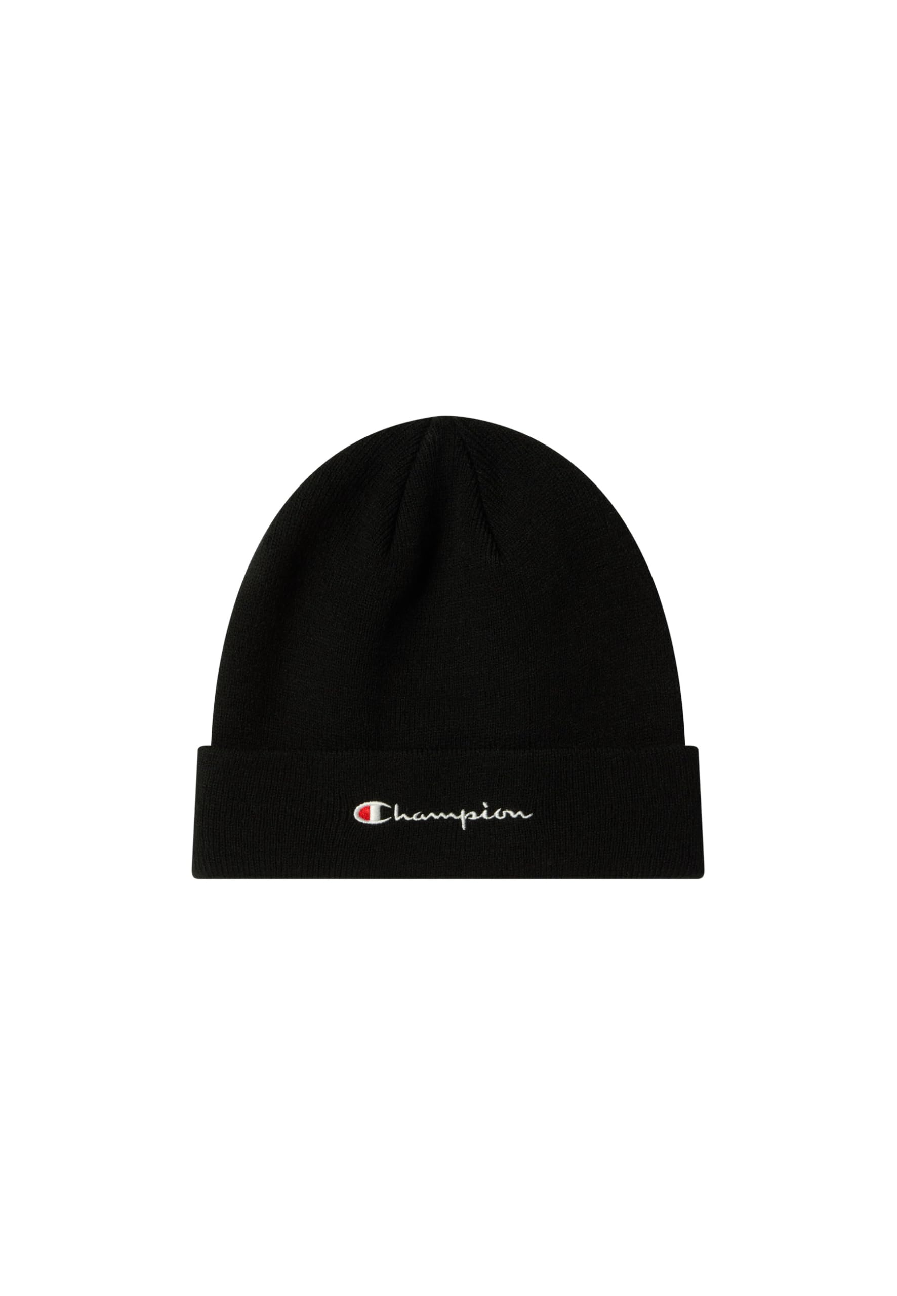 Champion Unisex Lifestyle Caps (806064) - Recycled Acrylic Knitted Yarn Embroidered Script Logo Beanie Hat, Black (KK001)