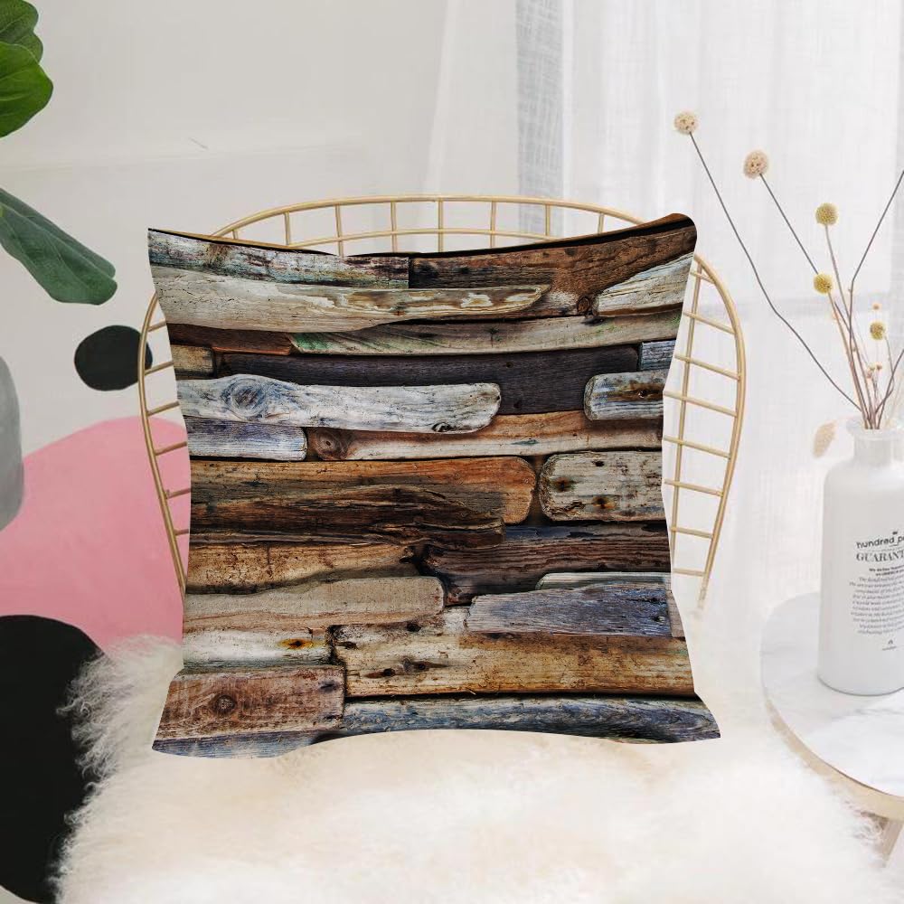 HYOSXW Cushion Cover,Throw Pillow Case Home Decorative for Living Room Bedroom Sofa Chair 16X16 Inch,Driftwood, wood theme Driftwood and knorri,Pillowcase 40X40cm