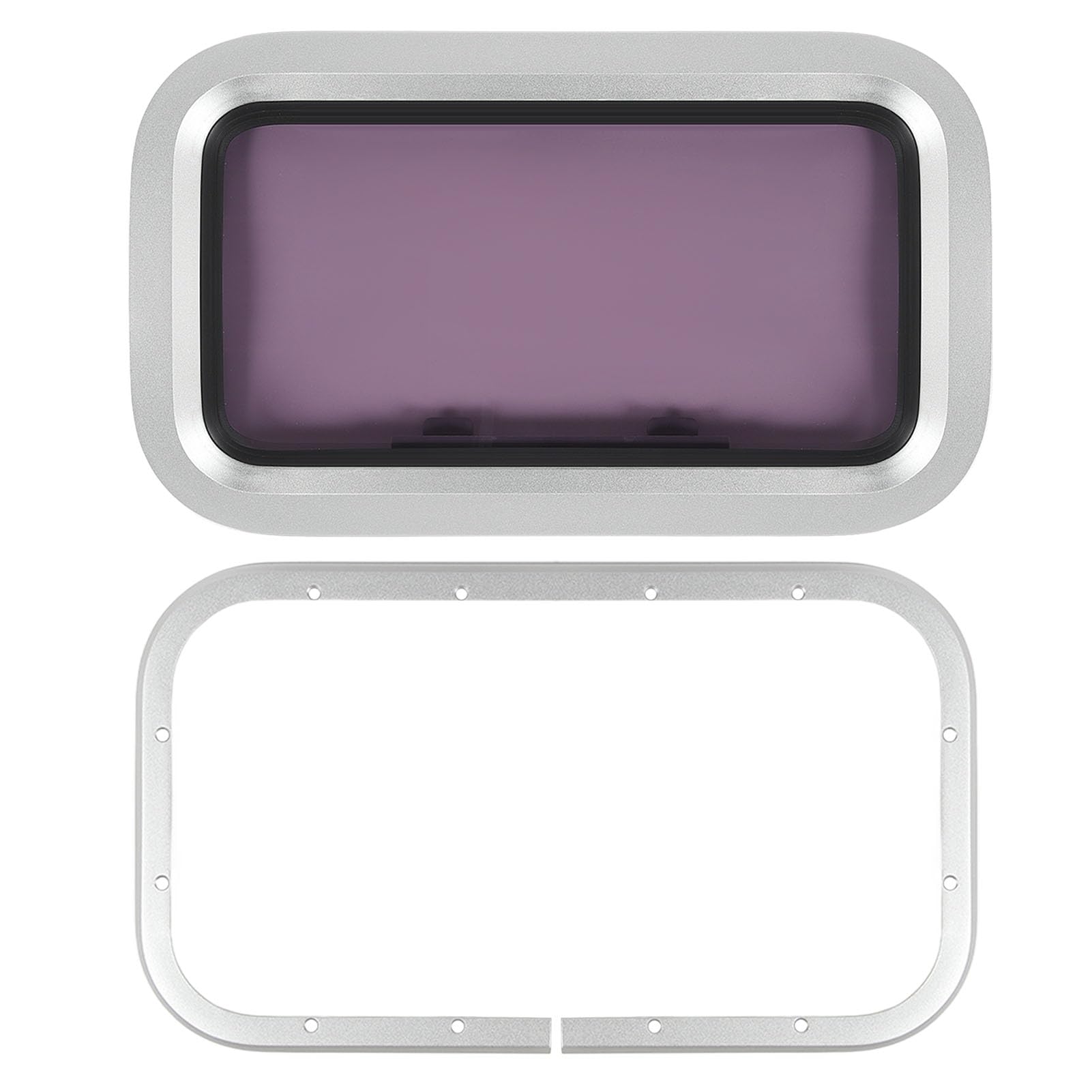 Jiawu D'ouverture Rectangulaire pour Bateau et Yacht, Fenêtre de Remplacement de Ventilation en Aluminium 429 X 171 Mm, Trou de Port D'ouverture Interne étanche de 0 à 180 Degrés
