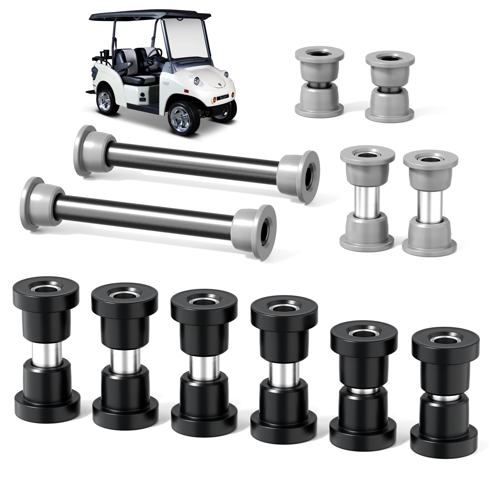 ANSHIN Bushing Kit for Club Car Precedent 2004-Up, Includes Polyurethane Front & Rear Suspension and A Arm Bushings, OEM Replacement #102506601, 102506401, Ensures Reliable Performance