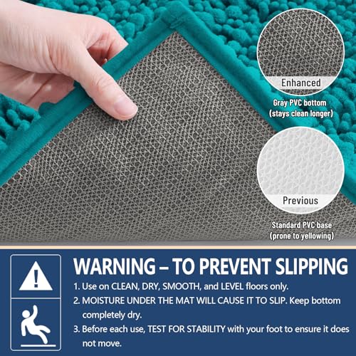 Image of Arotive Luxury Bathroom Rugs 30x20, Extra Soft Thick Absorbent Shaggy Chenille Bath Rugs, Machine Wash Dry, Bath Mats for Bathroom Floor, Tub and Shower, Home Decor Accessories, Lake Blue