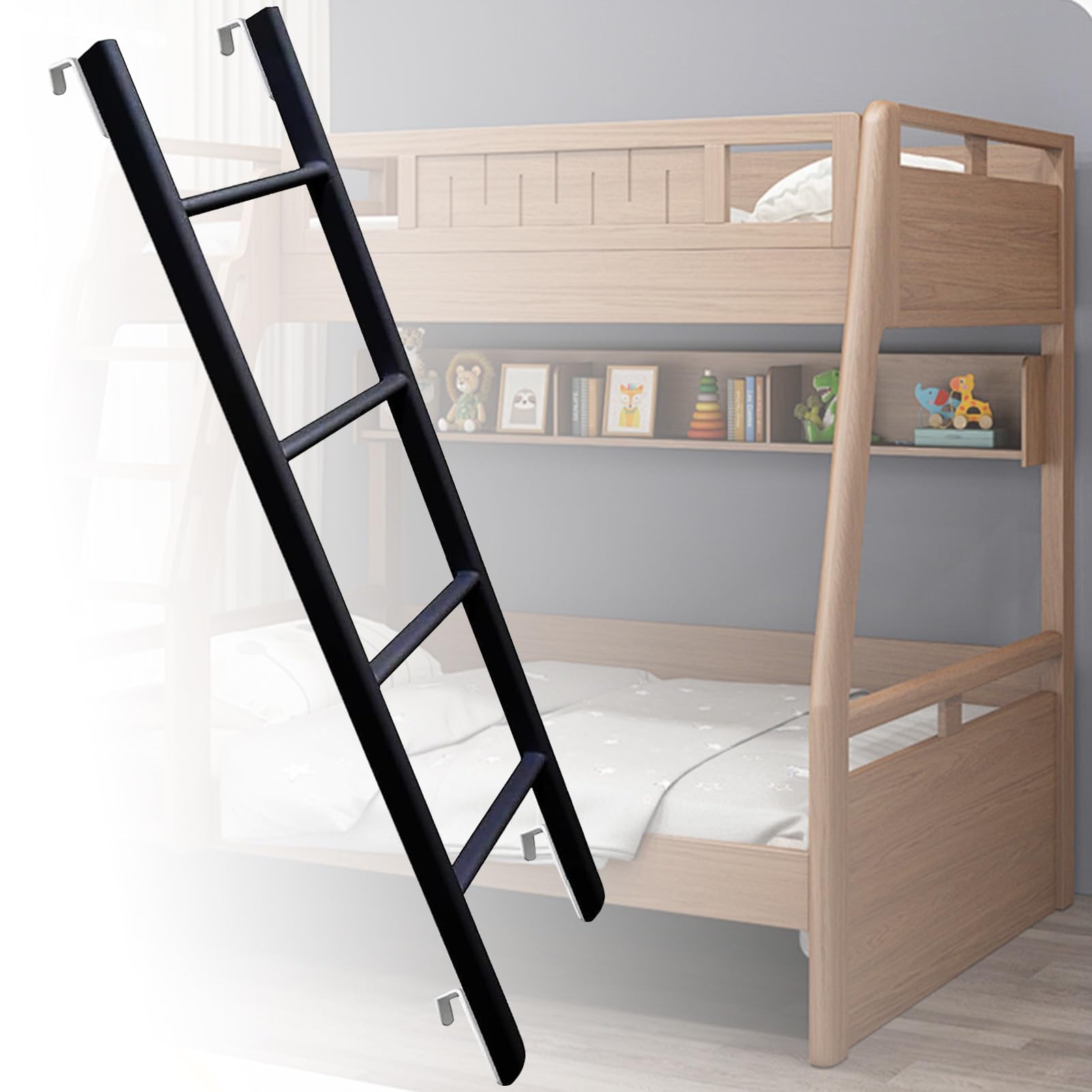 Etagenbettleiter Einhängeleiter, 45"/51"/55"/59" Metallbett-Ersatz-Schrägleiter, 4/5-Stufen-Etagenleiter für Wohnmobile, Universelle Wohnheim-Loft-Kletterleiter (Size : 140cm(55"))