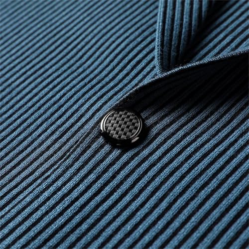 Fashion Slim Fit Blazer Jacket Elegant Knitted Suit Striped Men Sweaters Coat Casual Mens Clothes3