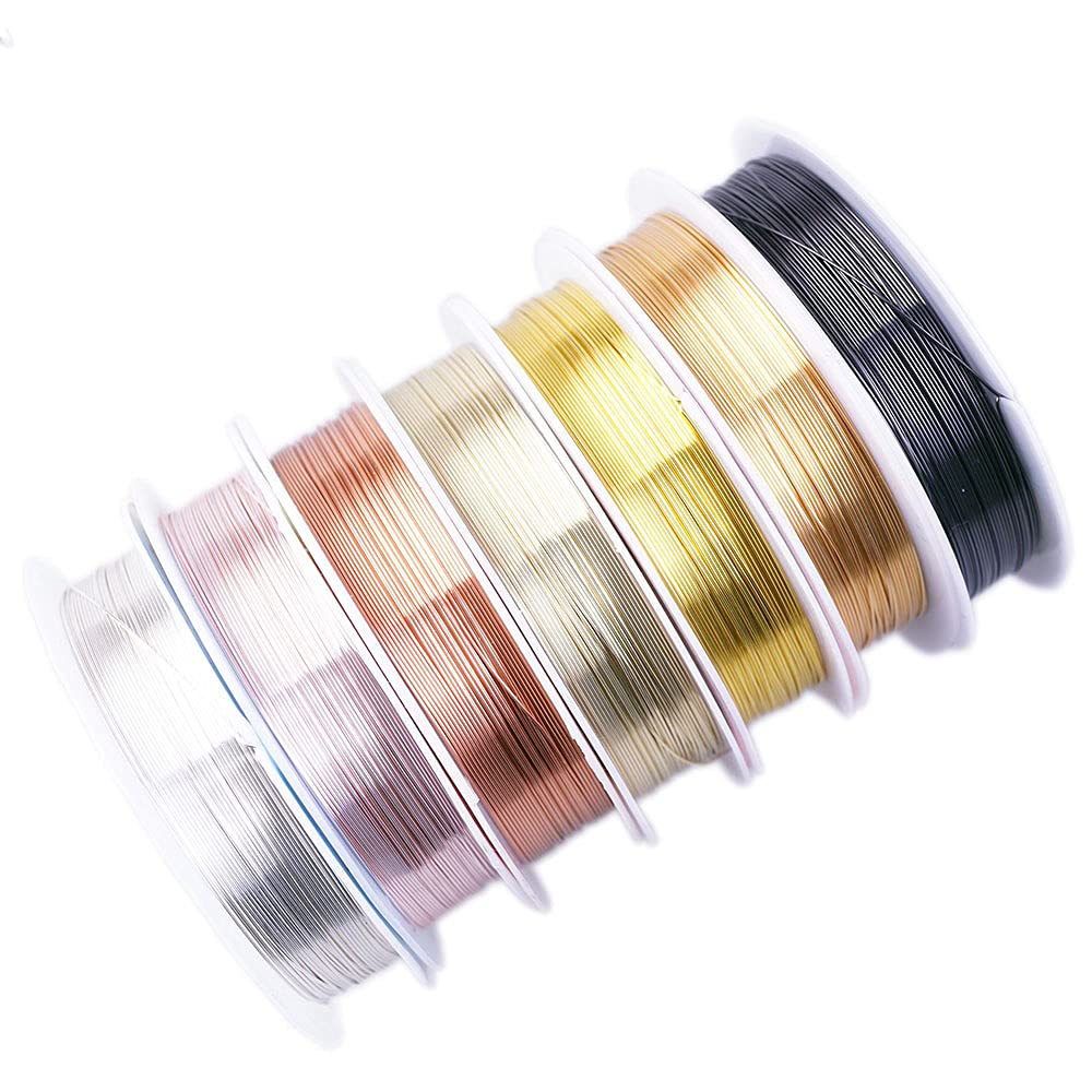 Sieradendraad Set Voor Het Maken Van Sieraden - 6 Rollen Knutseldraad Koperdraad Voor Ringdraad Aanslagbestendig Diy Accessoires Sieradendraad Set Voor Het Maken Van Sieraden - 6 Rollen Knutseldraad Koperdraad Voor Ringdraad Aanslagbestendig Diy Accessoires