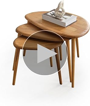 Amazon.com: FAWdecor Solid Wood Nesting Coffee Table Set of 3