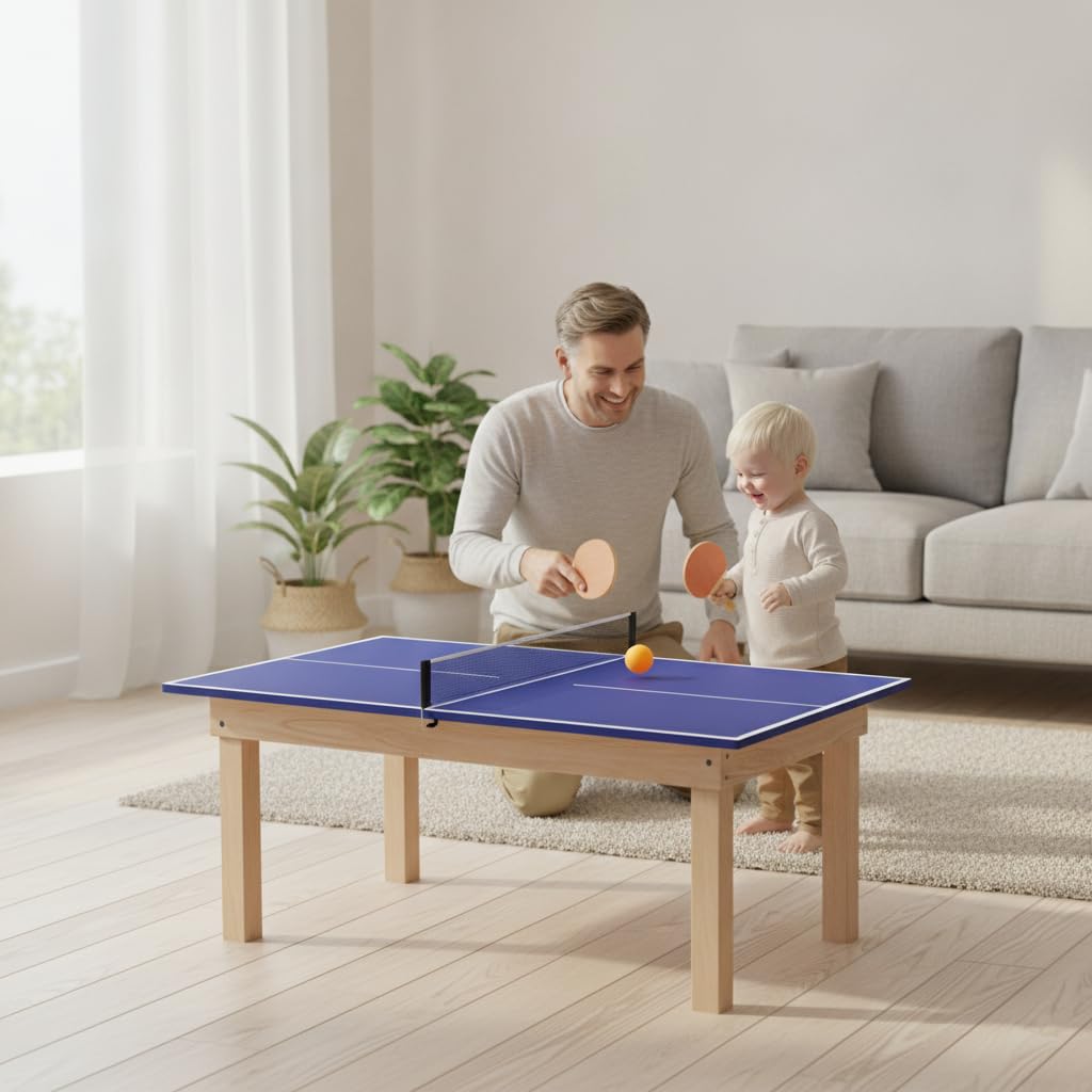 Multifunktions Spieltisch faltbar, Billardtisch & Tischtennisplatte für Kind, spieltisch multifunktionstisch