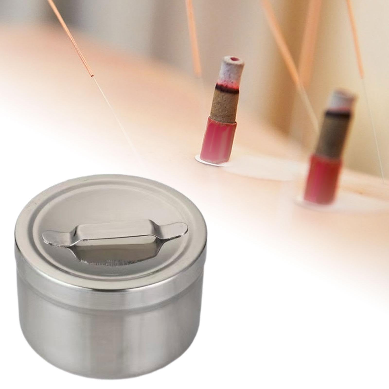 Menolana Stainless Steel Dressing Jar Compact Professional Canister Unguent Holder Cotton Balls Dispenser Lightweight for Beauty Salon