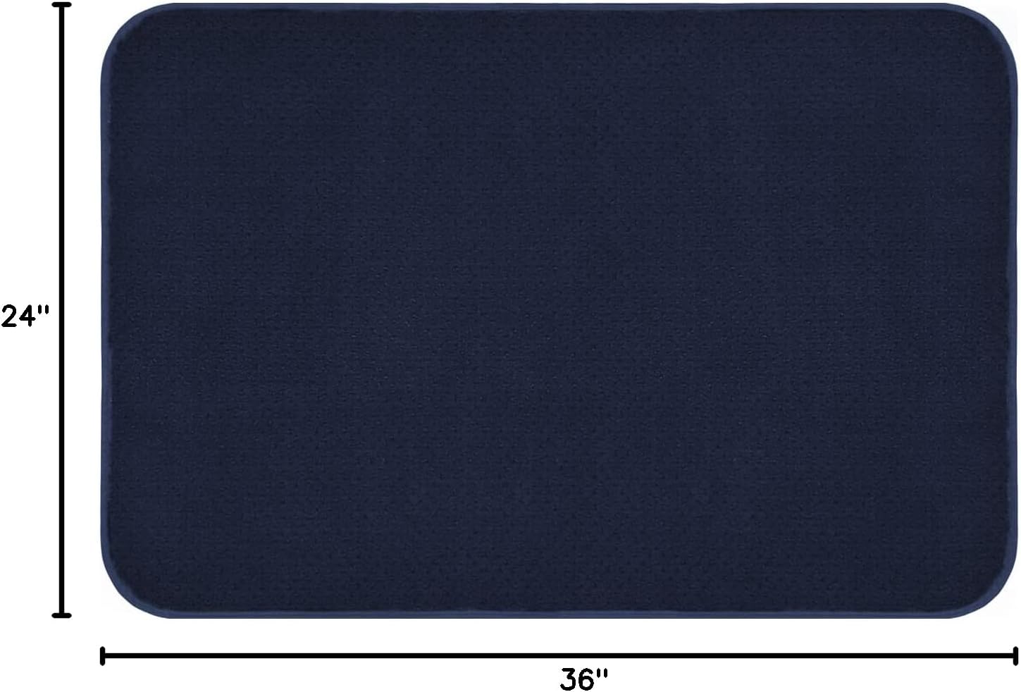 House, Home and More Skid-Resistant Carpet Indoor Area Rug Floor Mat - Navy Blue - 2 Ft X 3 Ft - Non Slip Rubber Backing, Stain Resistant, Dog Friendly, Living Room Bedroom Kitchen Entryway