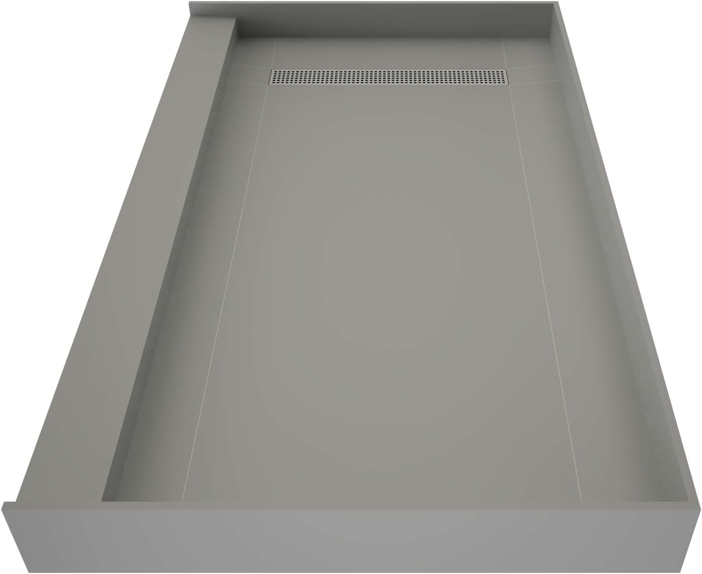 Blасk Frіdау 🔥 Tile Redi T4260L-SCDNPVZ Shower Pan Kit with Flashing, Left Drain- Single Curb Shower Base, 2 PVC Drain and Grate Included, 60 Width x 42 Depth