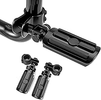 Vista 4 de Estriberas para motocicleta de 1 a 1 1/3 pulgadas con protector de motor, estriberas para Harley Honda, Suzuki, Yamaha (negro)