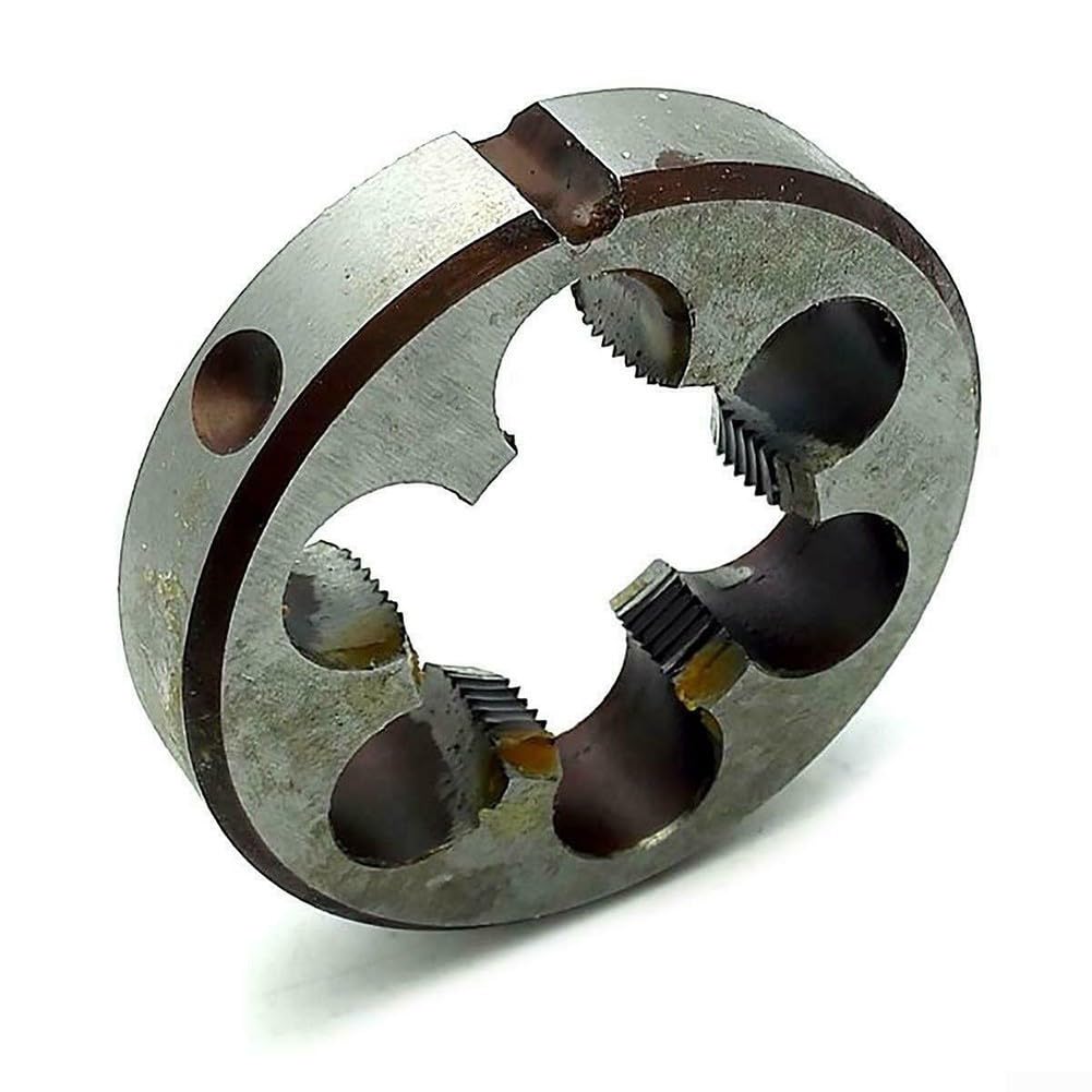 Zestaw gwintowników i narzynek, gwintownik i narzynki okrągłe, stal szybkotnąca, 2 szt., gwintownik stożkowy M22 x 1 mm i narzynka M22 x 1 mm, gwint metryczny prawy