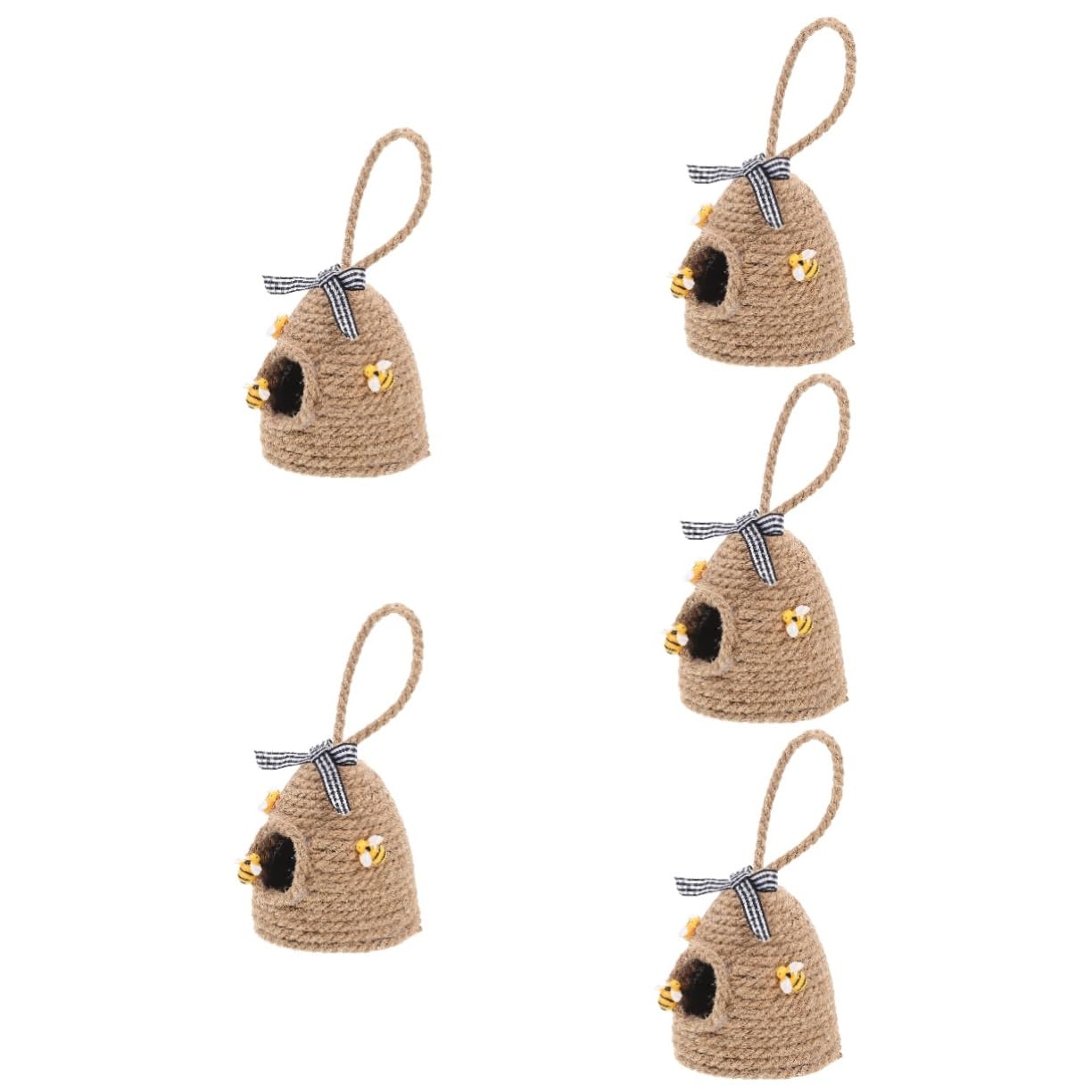 Amosfun 5pcs Round Honeycomb Woven Crafts Aviary Cage Outdoor Garden Supplies Home Goods Decor Home Goods Home Decor Bee Festival Hanging Decor Decorative Straw Household Pendant