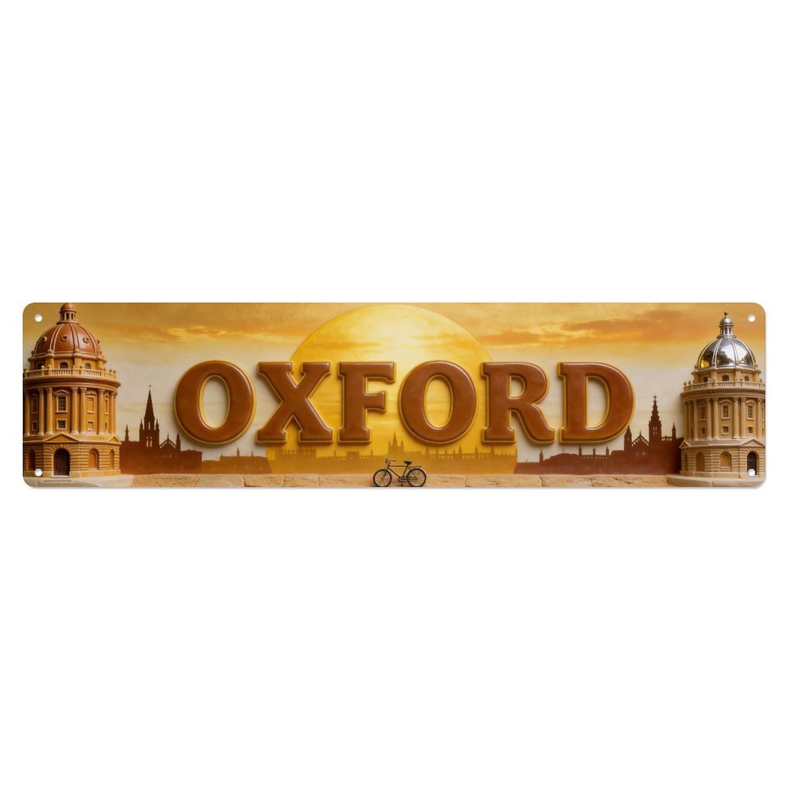 Metal Tin Sign Oxford England Vintage