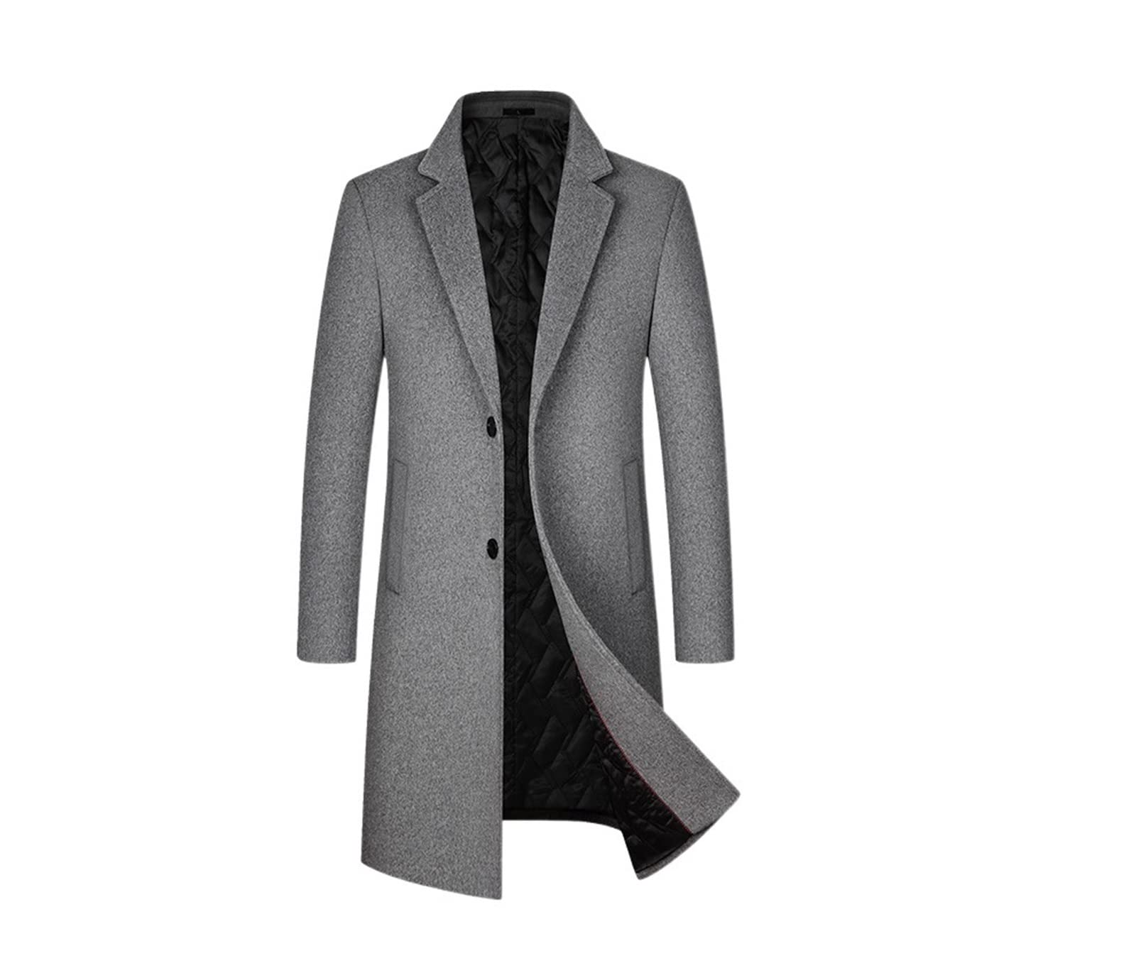 Cappotto da uomo in lana semplice misto lana tinta unita bavero con risvolto morbido da passeggio caldo outwear invernale per la protezione dal freddo e dal vento