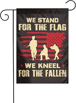 We Stand For The Flag We Kneel For The Fallen Garden Flag Memorial Day Flags Double Sided Vertical 1218 Inch Banners 4th of July Independence Day Veterans Day Patriotic Decoration For Lawn Patio Yard Garden Home Outdoor Decor