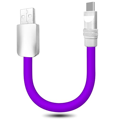 GentsStride Cute Chubby - Cable de carga USB corto compatible con el banco de energía, cable de carga de silicona gruesa, teléfono y tabletas, cable