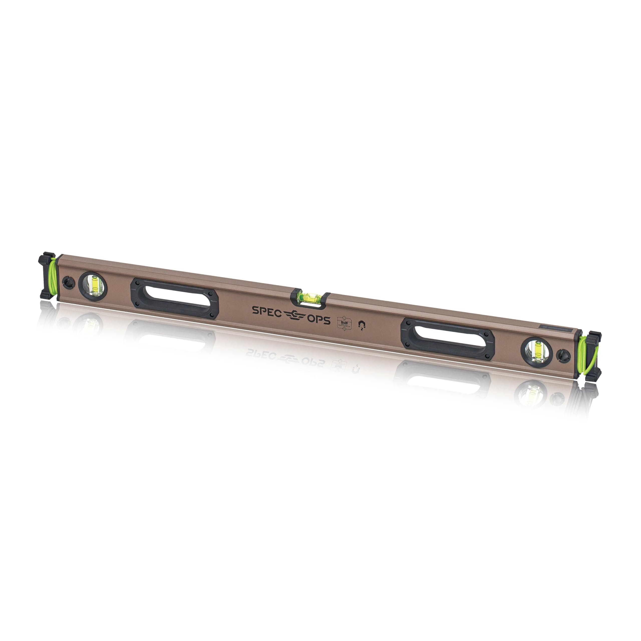 Spec Ops Tools Box Beam Level for Framing &amp; Layout, 33% Larger Precision Block Vials, Tourniquet Attachment System, Magnetic, Box Beam 32"