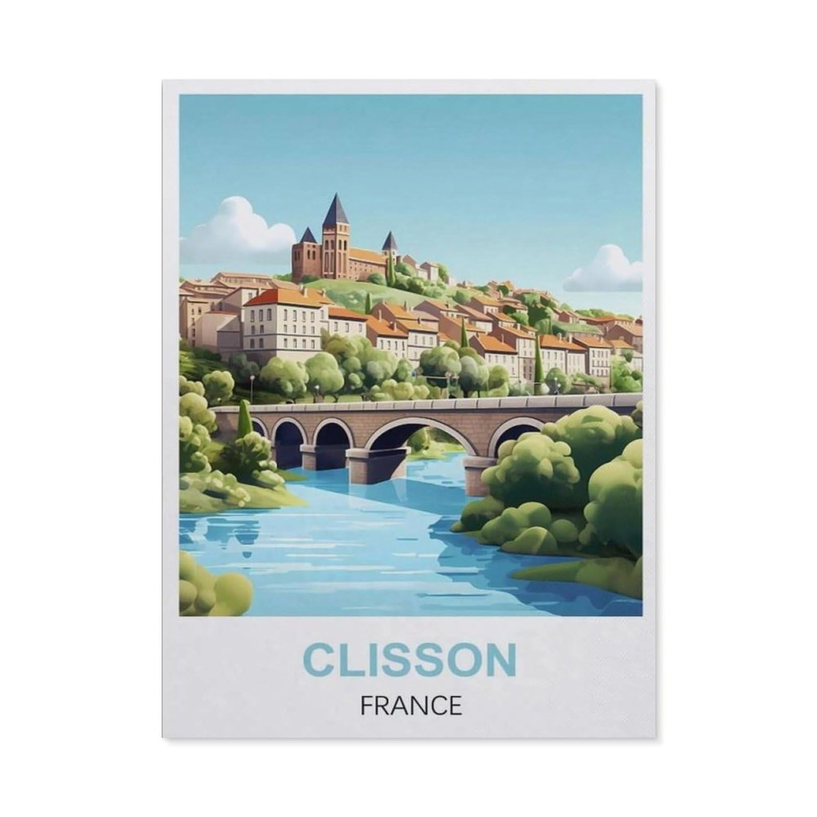 Funny Bathroom Wall Decor Signs，Clisson France(30x40cm）