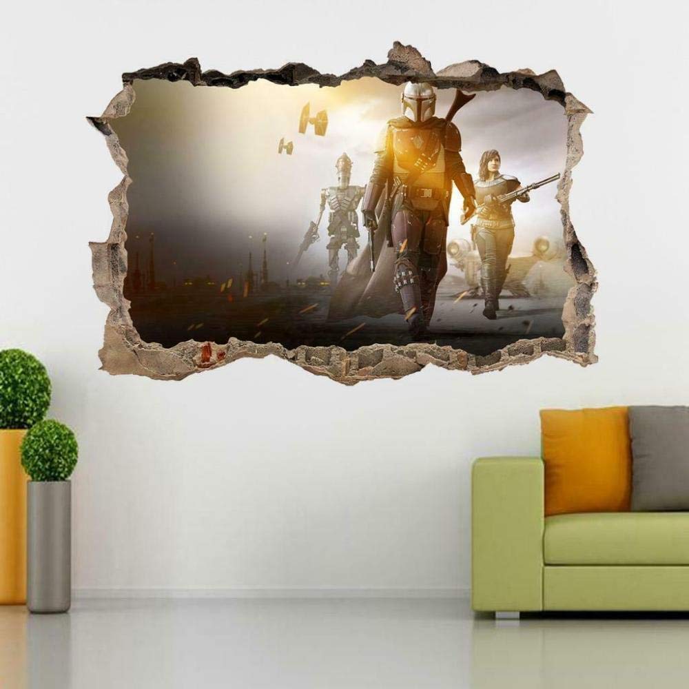 Plaion Pictures Wall Sticker 3D Smashed Wall Sticker Decal Decorative Art Mural